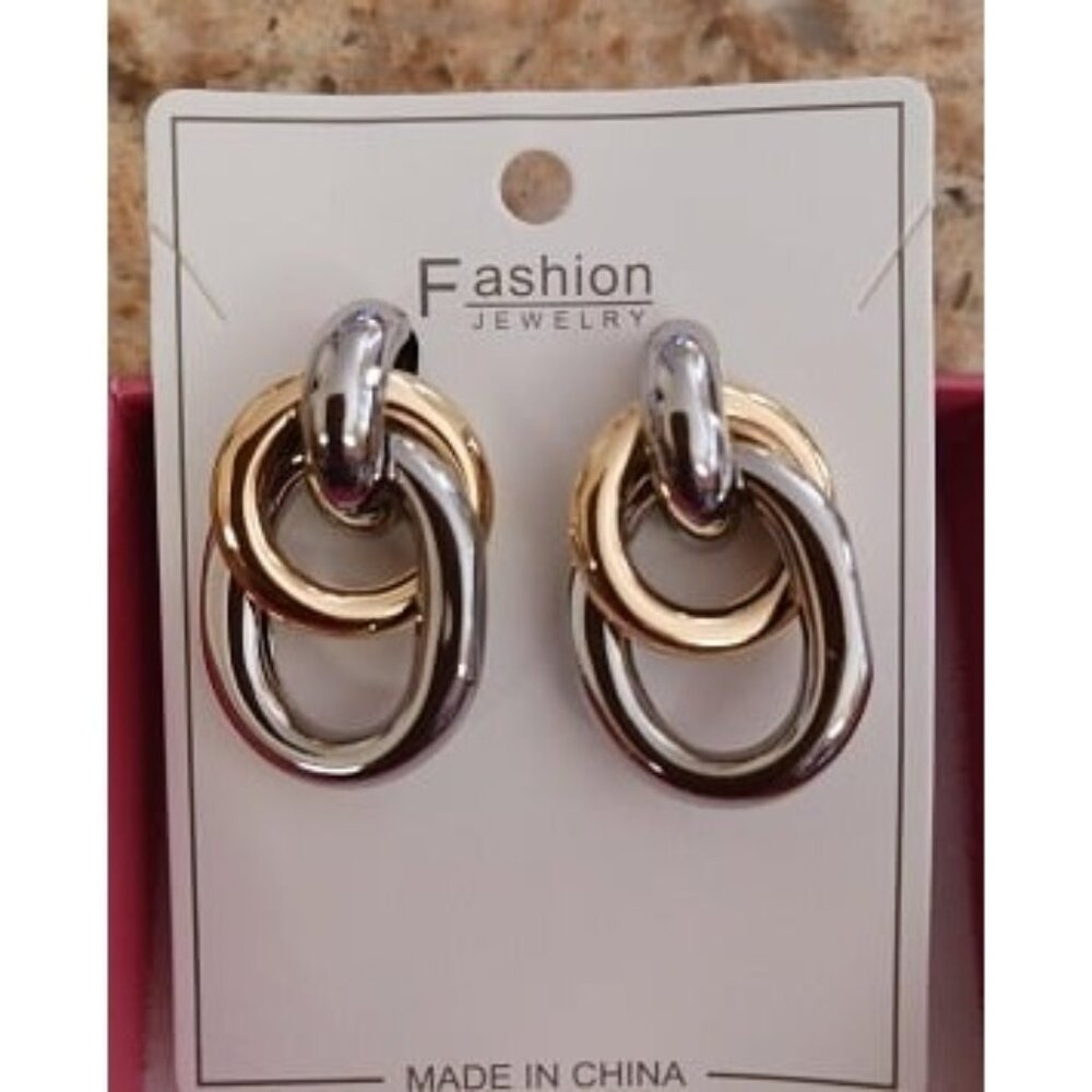 New Gold Geometric Drop Dangle Earrings for Women Long Link Dangle Earrings